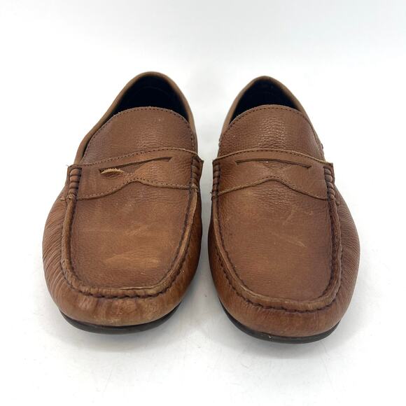 Marc Joseph Men's 9 Brown Soft Leather Driving Loafers Flat Casual Preppy - Picture 1 of 8